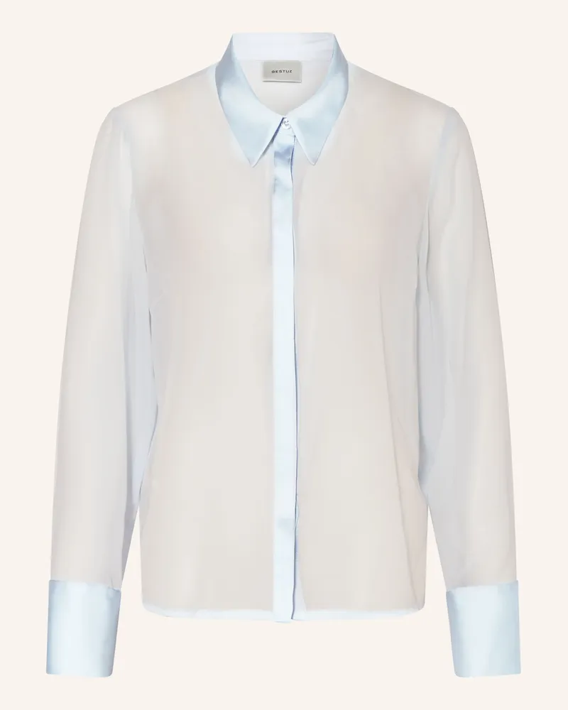Gestuz Hemdbluse Gzchif Mit Abnehmbarer Schluppe blau Hellblau