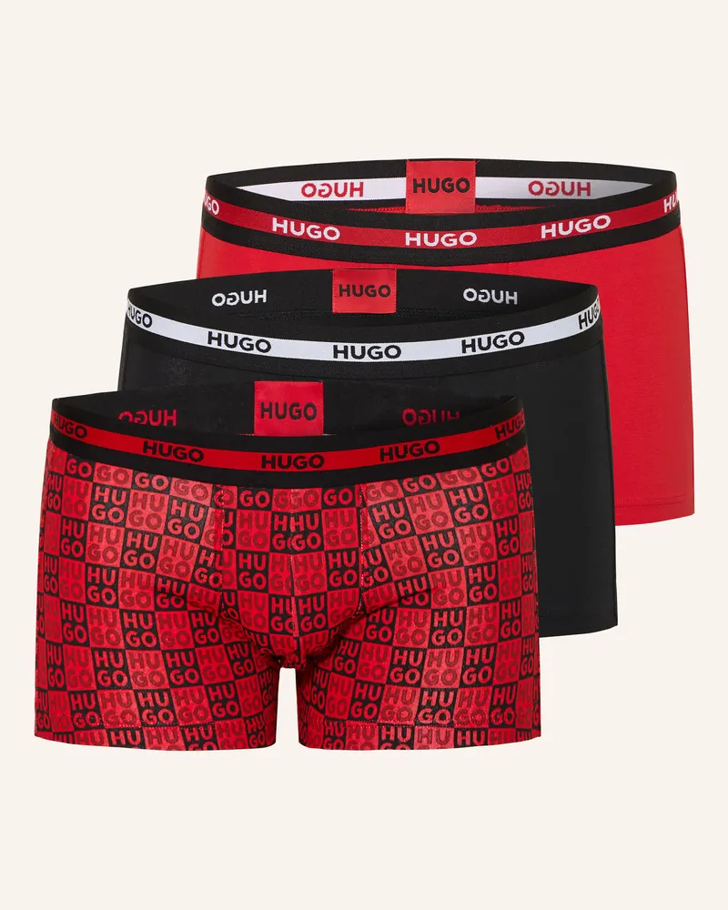 HUGO BOSS 3er-Pack Boxershorts Rot