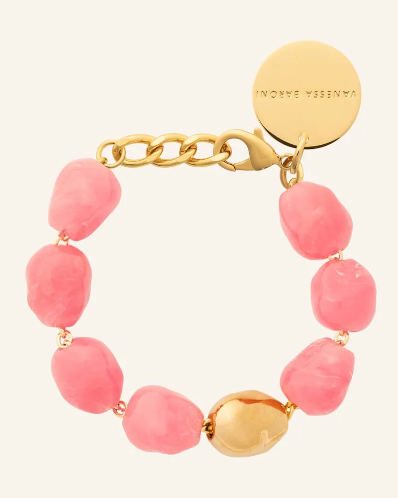 Vanessa Baroni Armbänder Organic Pearl Bracelet With Gold Watermelon Marble By Glambou gold Gold