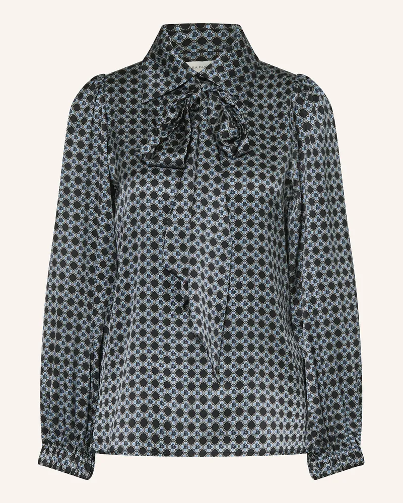 Kudibal Blusenshirt KIKKIDEA aus Seide mit abnehmbarer Schluppe Dunkelblau