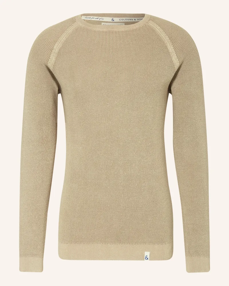 colours & sons Pullover Hellbraun