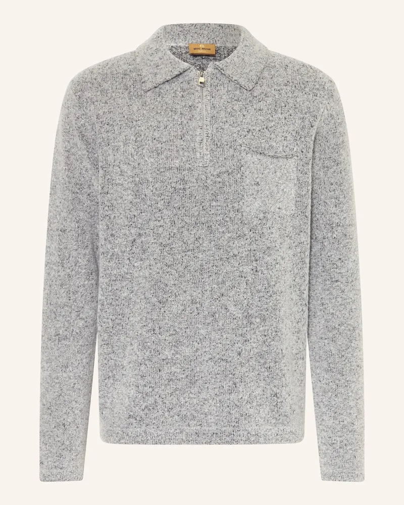 Mos Mosh Strick-Poloshirt MMGRYAN Hellgrau