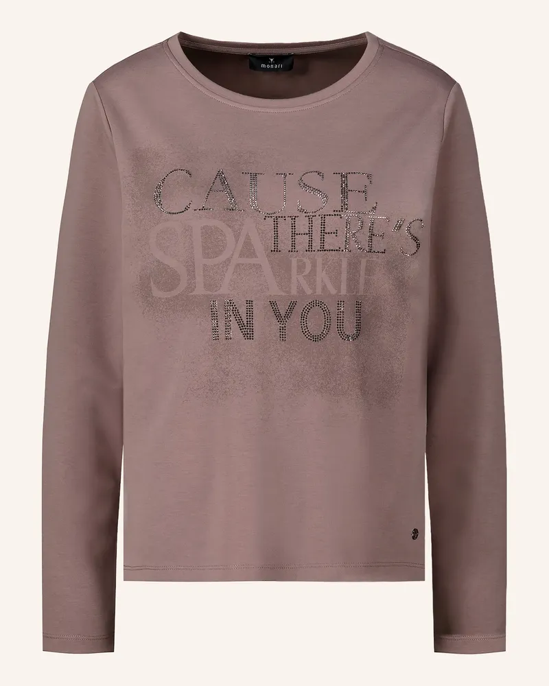 monari Sweatshirt Mit Schmucksteinen beige Taupe