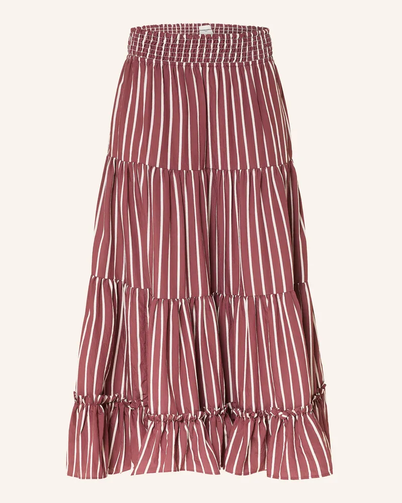 Claudie Pierlot Rock mit Rüschen Dunkelrot