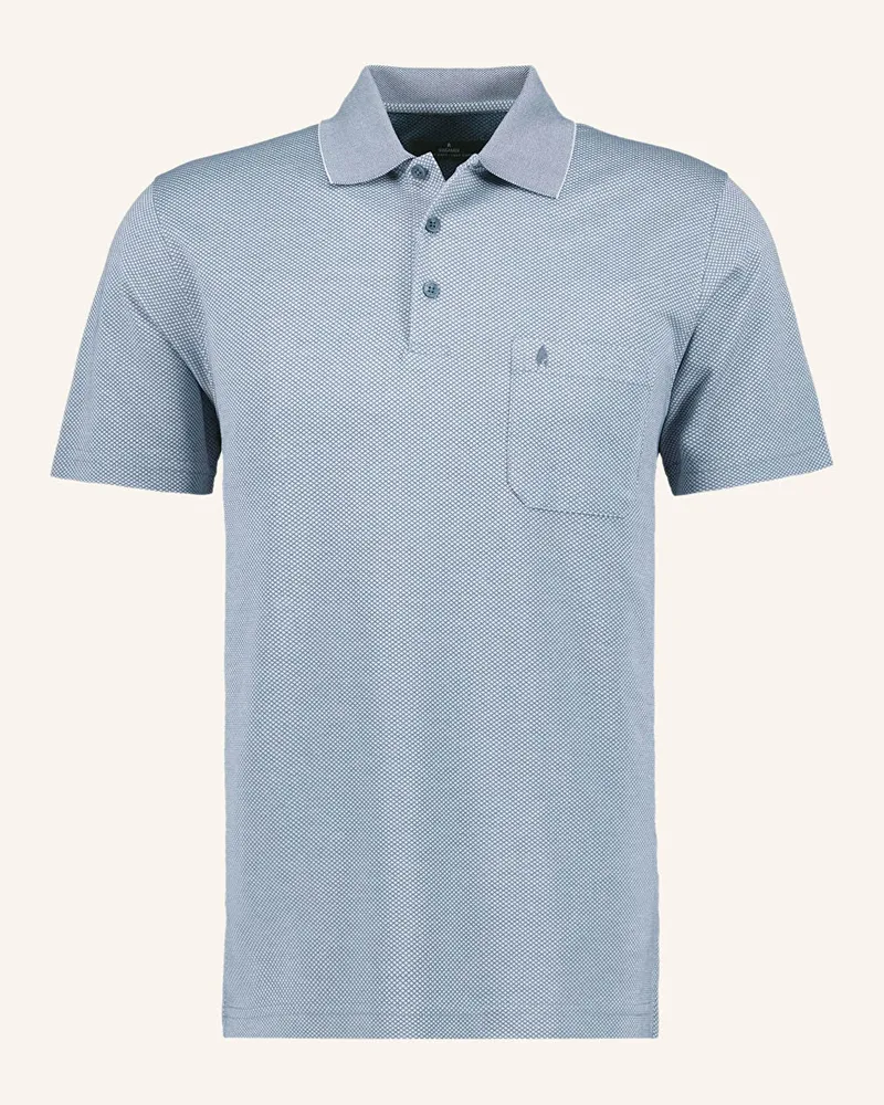 Ragman Piqué-Poloshirt Blau