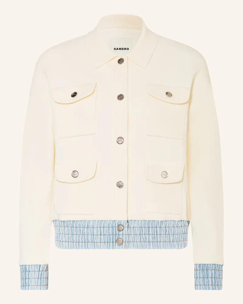 Sandro Bouclé-Jacke Creme
