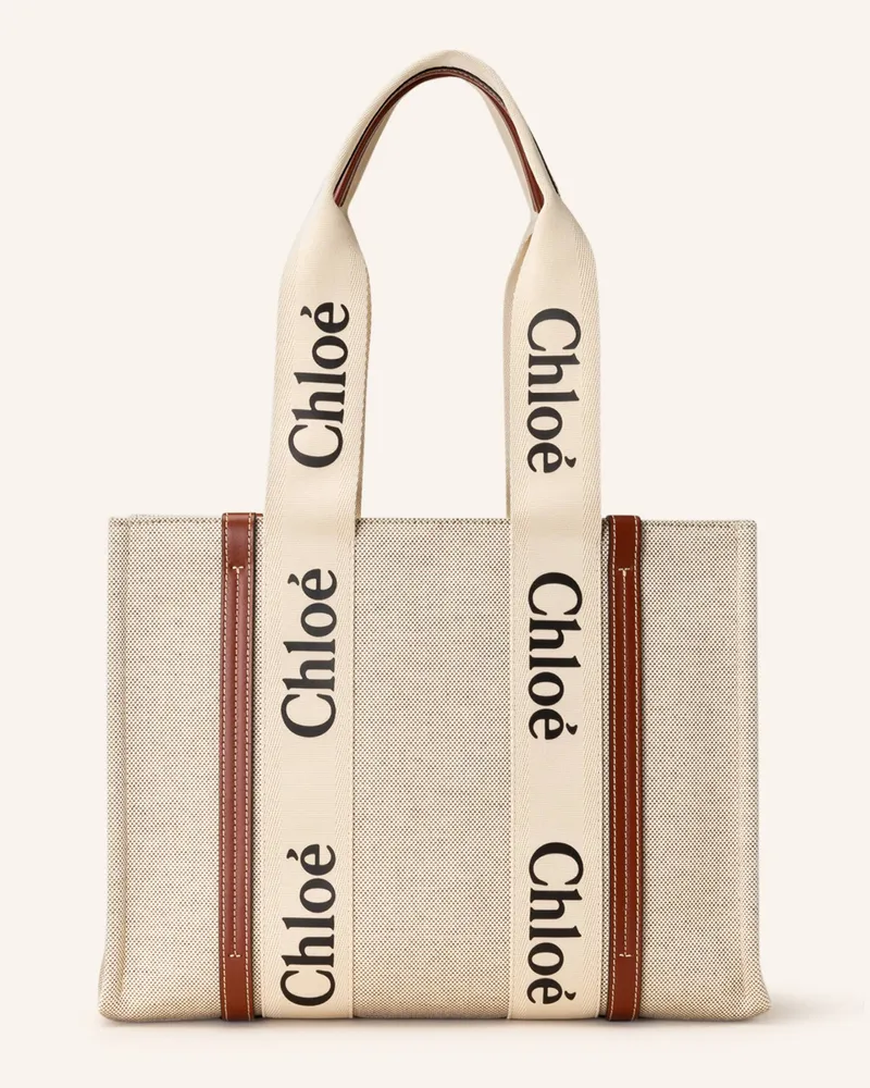 Chloé Shopper Woody Medium weiss White