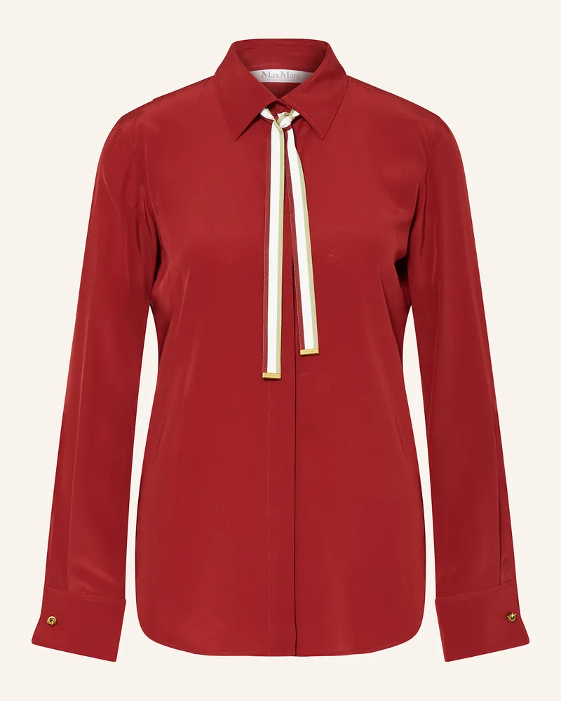 Max Mara Schluppenbluse APOLLO aus Seide mit abnehmbarer Schluppe Dunkelrot