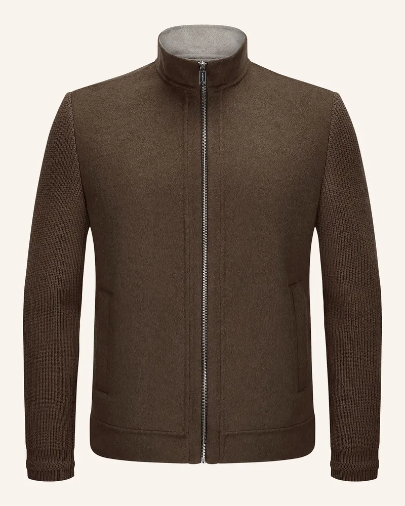 Milestone Jacke Mskennedy Im Materialmix braun Dunkelbraun