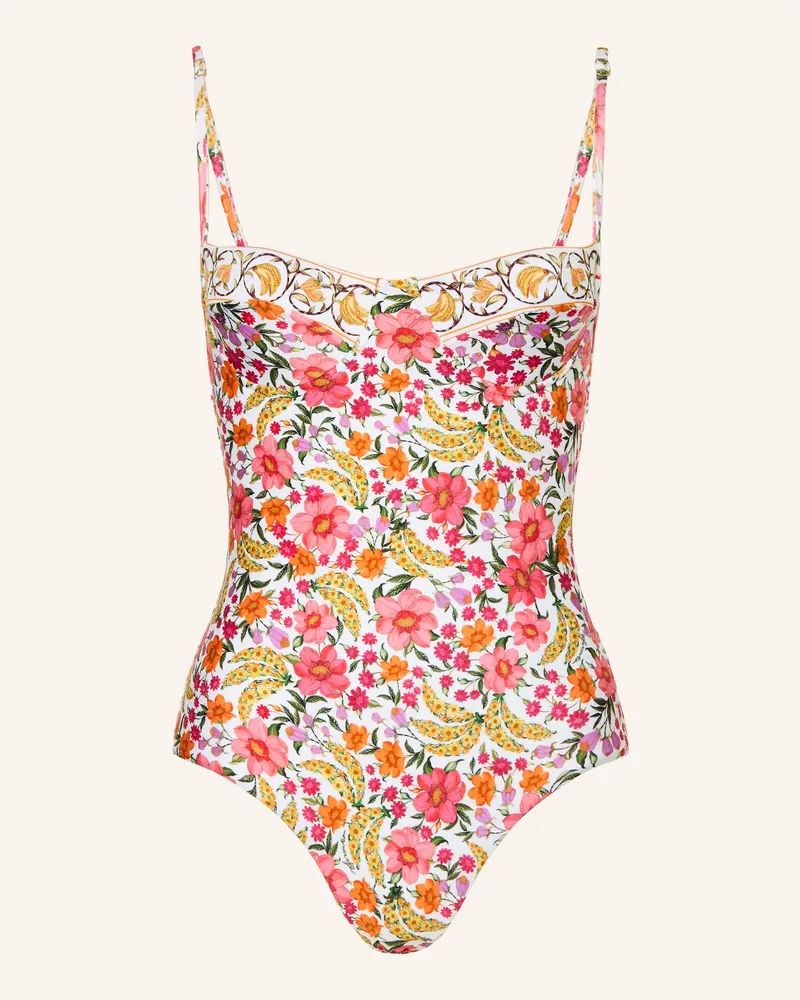 FARM Rio Bügel-Badeanzug BANANA FLOWERS Weiss