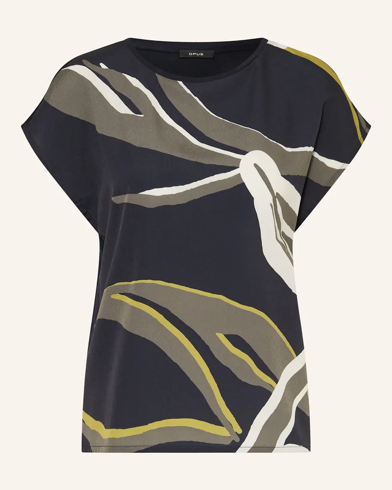 OPUS T-Shirt SOPIKA im Materialmix Dunkelblau