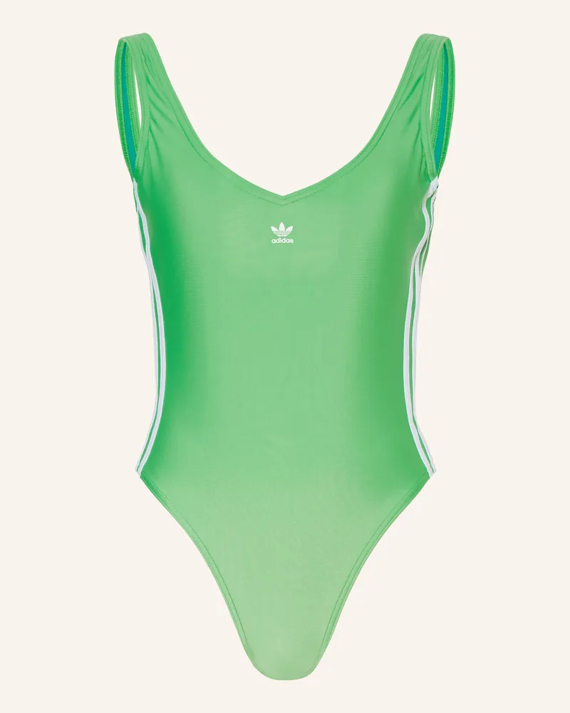 adidas Badeanzug ADICOLOR 3 STRIPES Neongrün