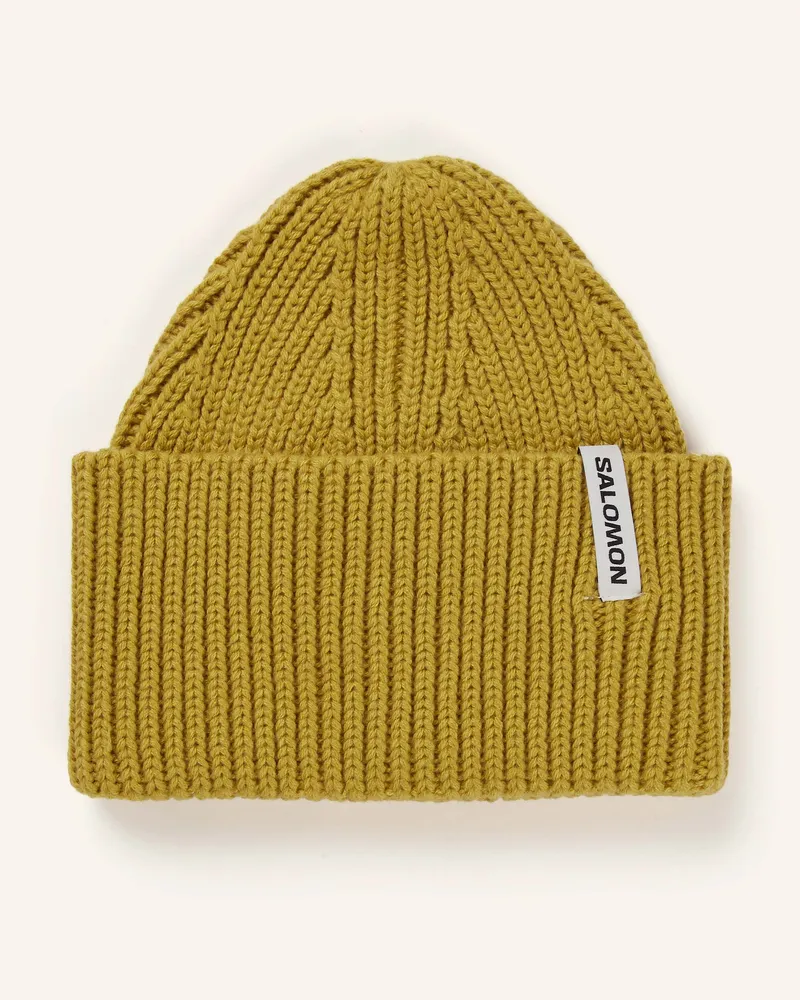 Salomon Mütze Snowbird gruen Dunkelgelb