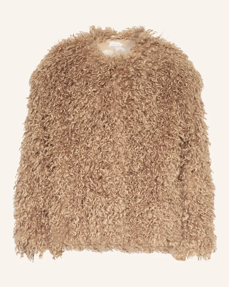 Mrs & HUGS Kunstfell-Jacke braun Hellbraun