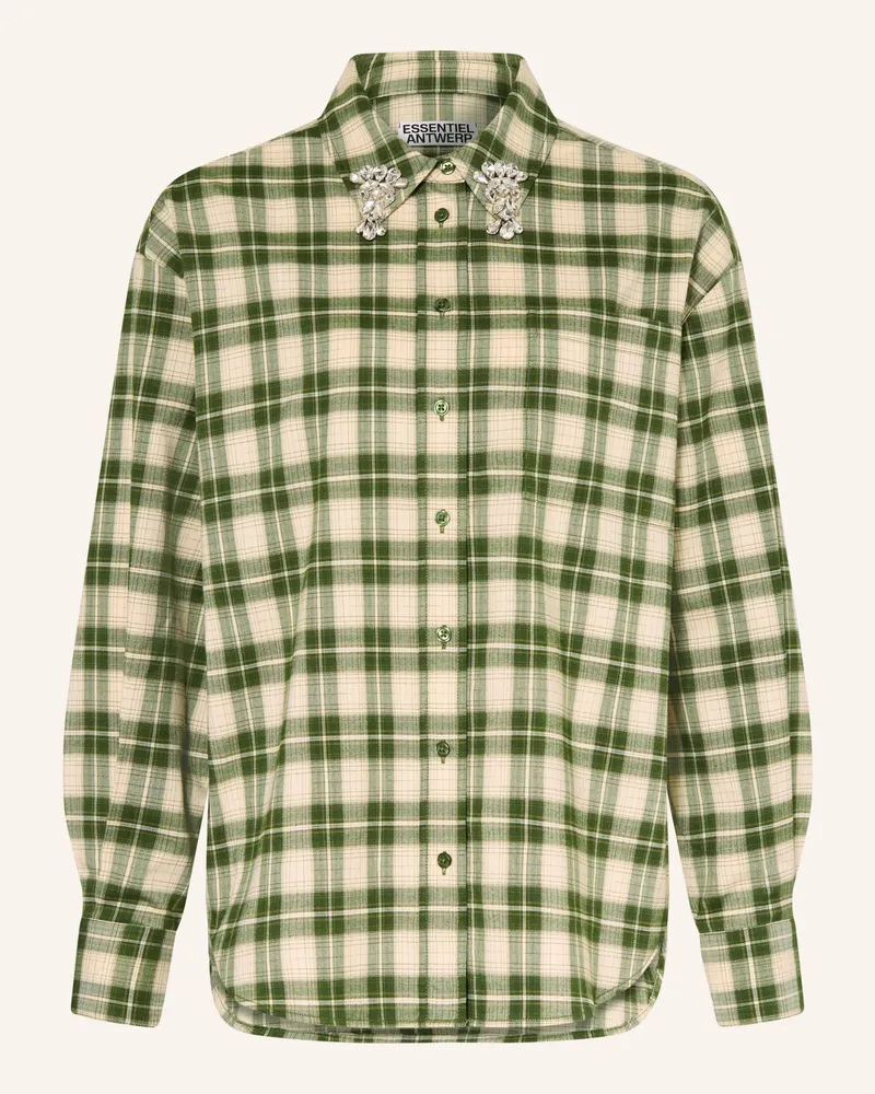 Essentiel Hemdbluse JUICES mit Schmucksteinen Grün