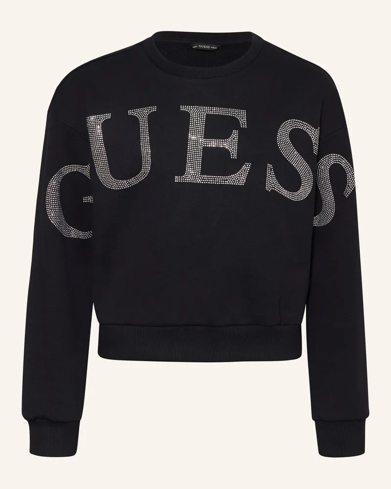 Guess Sweatshirt Mit Schmucksteinen schwarz Schwarz
