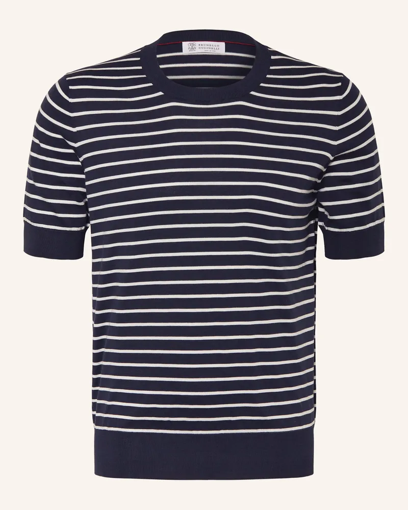 Brunello Cucinelli Strickshirt Dunkelblau