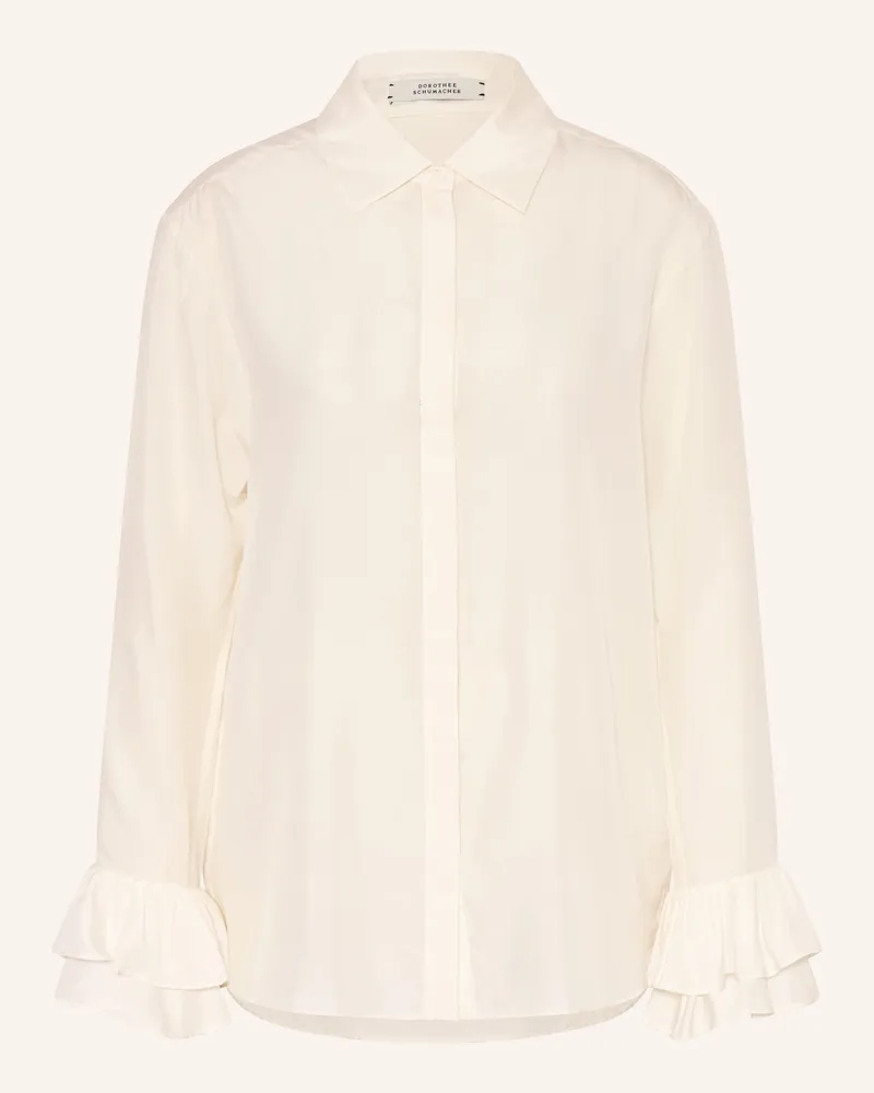 Dorothee Schumacher Hemdbluse Playful Volumes Aus Seide Mit Rüschen weiss Ecru