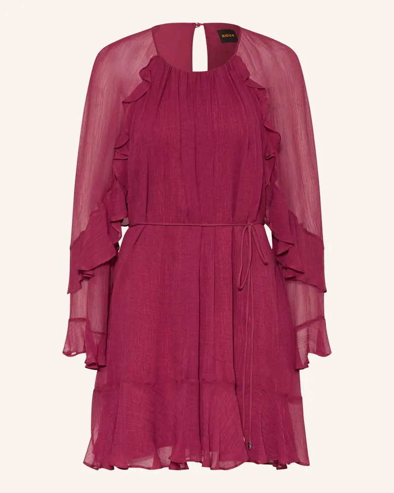 HUGO BOSS Kleid Dredia Mit Volants rot Dunkelrot