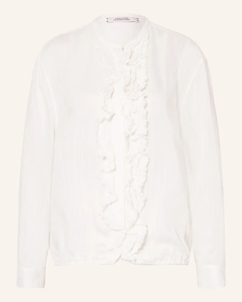 Dorothee Schumacher Blusenshirt COOL STRIPE mit Rüschen Ecru