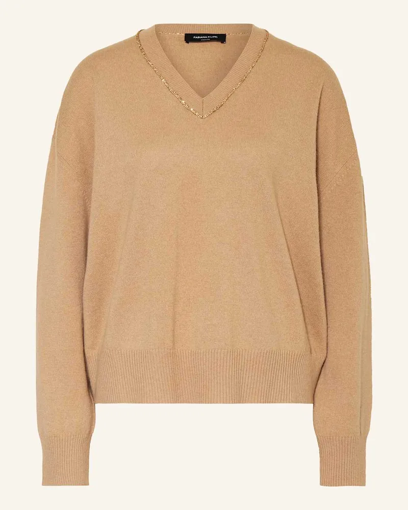 Fabiana Filippi Pullover mit Pailletten Braun