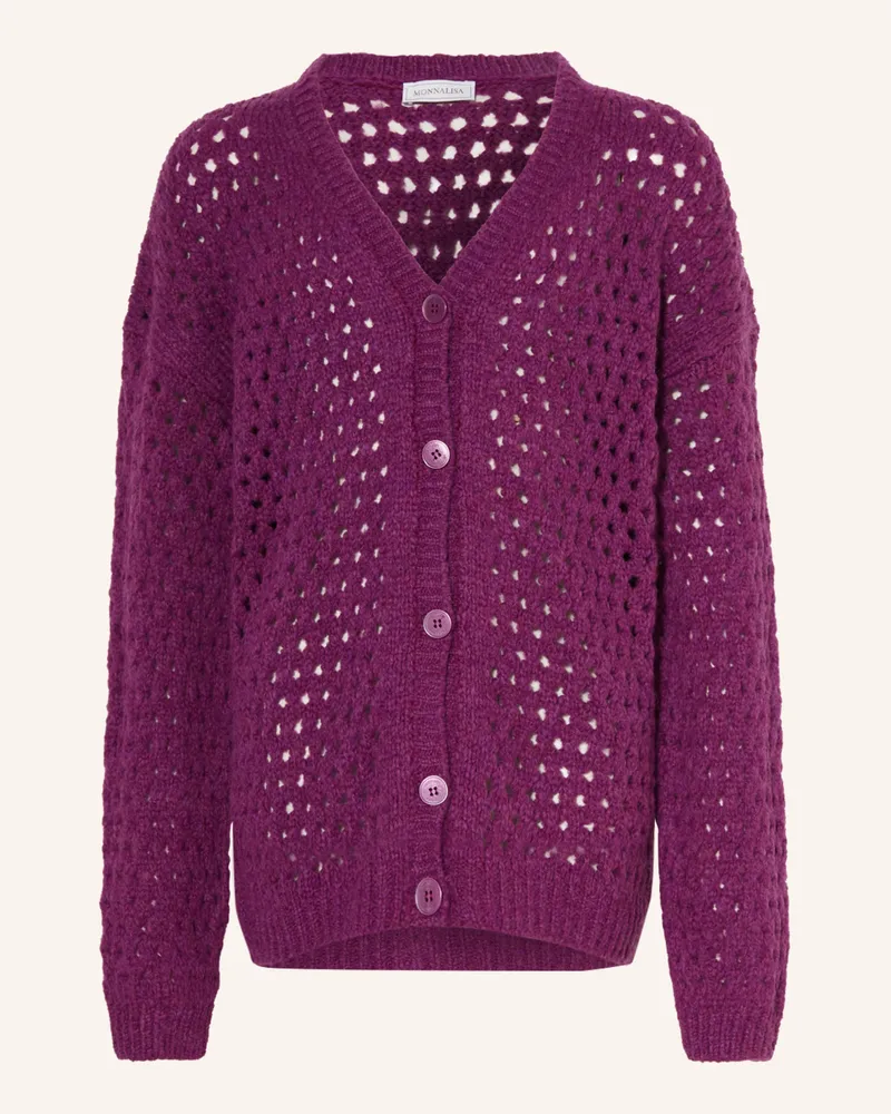 Monnalisa Strickjacke mit Pailletten Fuchsia
