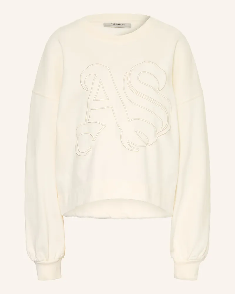 AllSaints Sweatshirt Lila Embos weiss Creme