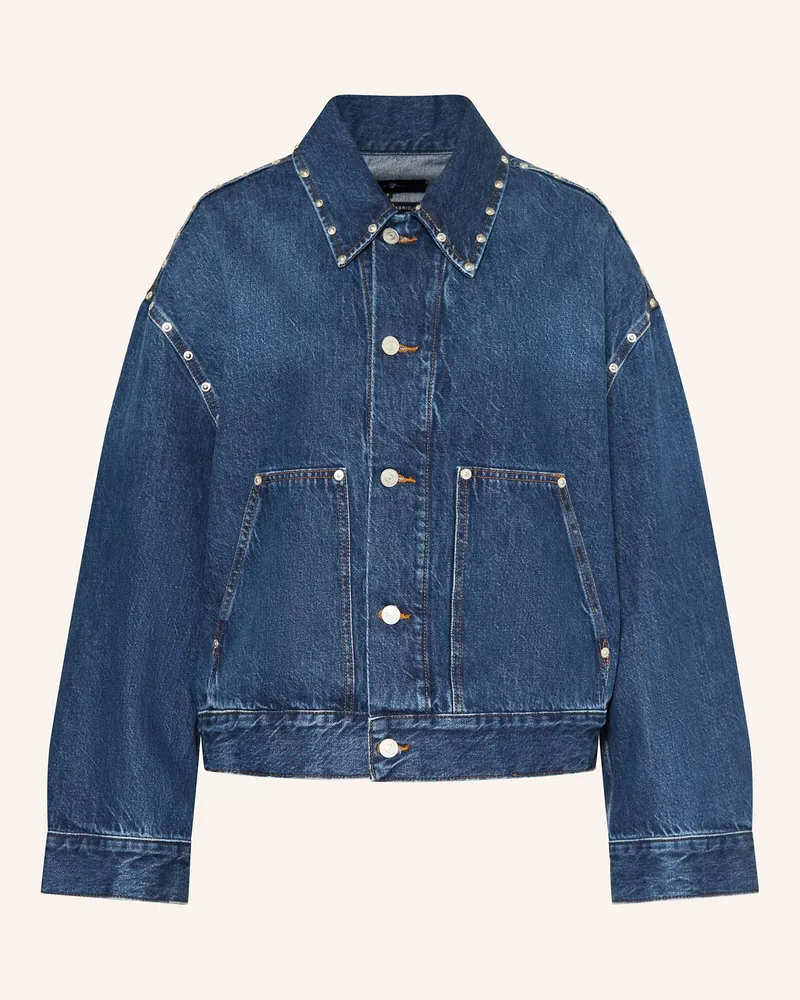 7 for all mankind Jeansjacke LE BLUE mit Nieten Dunkelblau