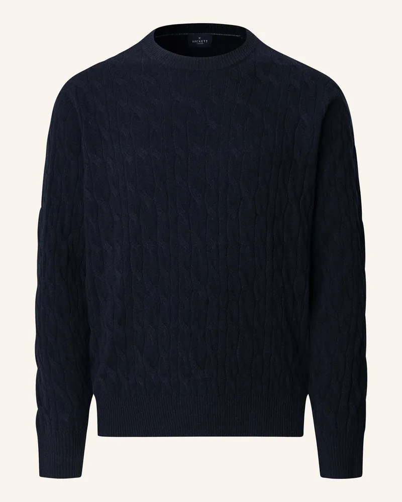 Hackett Pullover LW CABLE CREW Blau