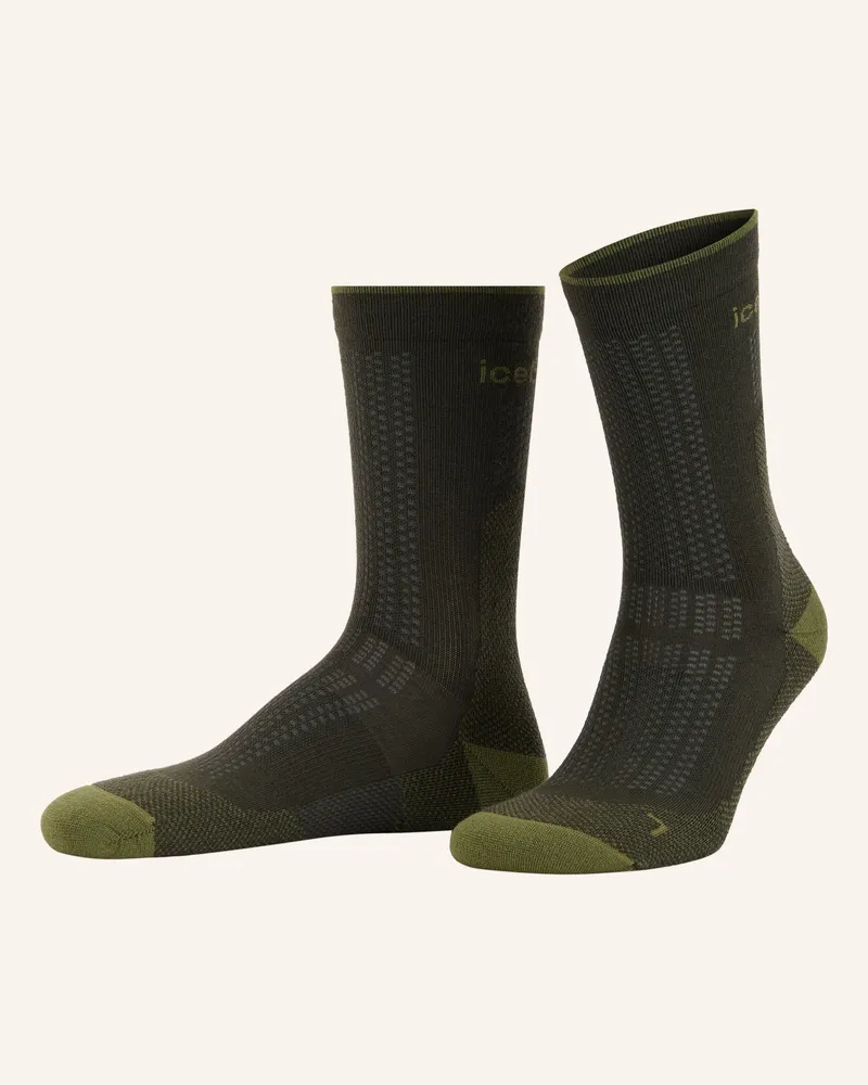 Icebreaker Socken Merino Hike + Ultralight Crew gruen Khaki