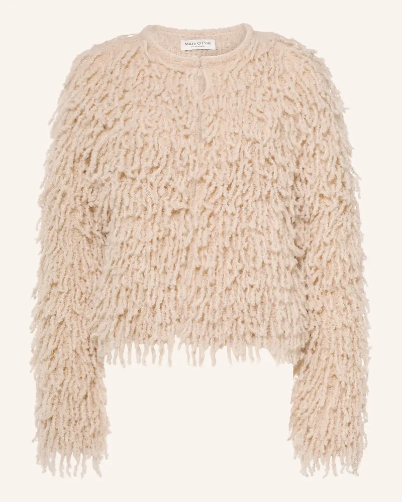 Marc O'Polo Bouclé-Strickjacke grau Beige