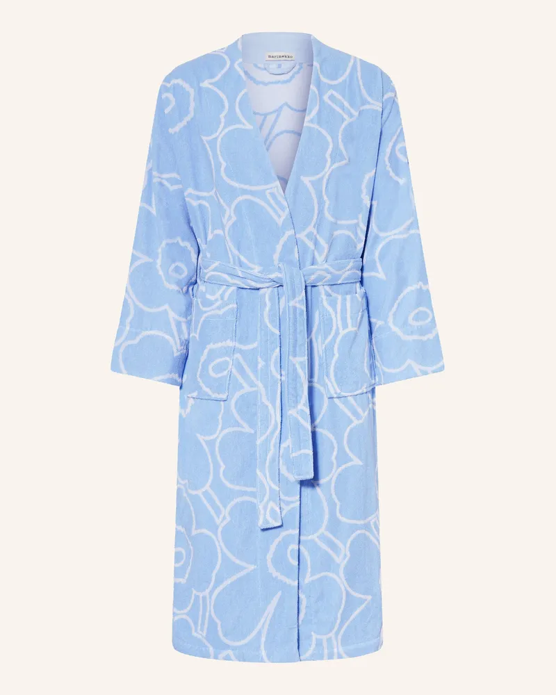 Marimekko Unisex-Bademantel PIIRTO UNIKKO Hellblau