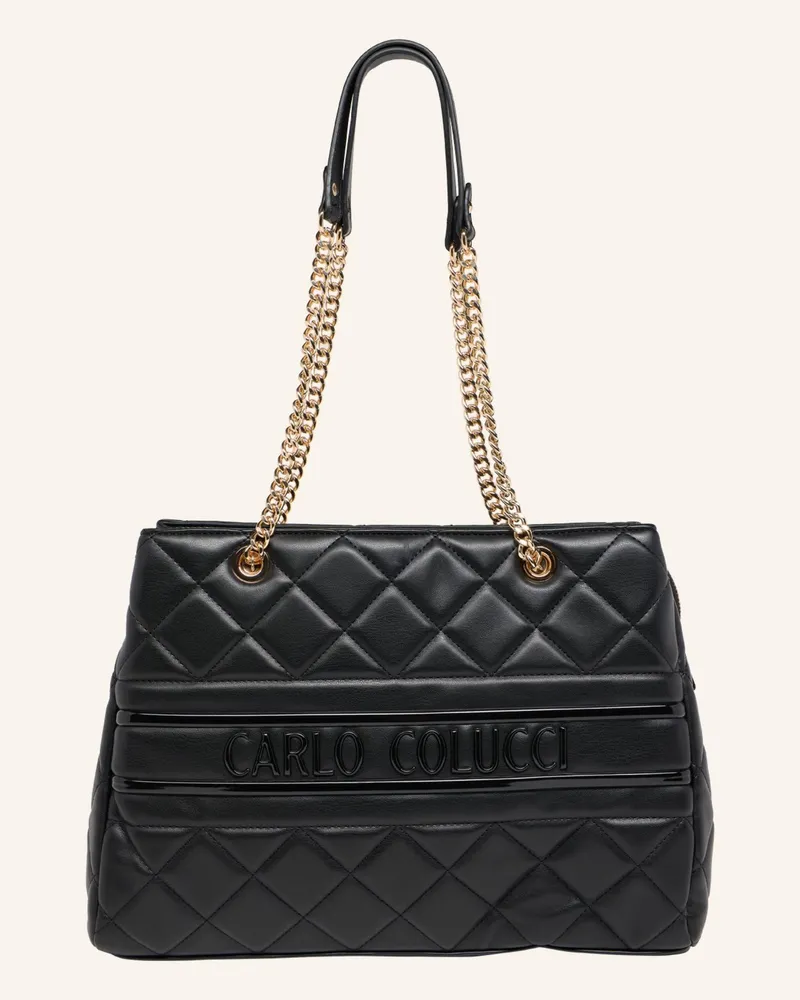 Carlo Colucci Gesteppter Shopper Falzin schwarz Schwarz