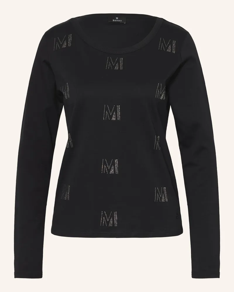 monari Longsleeve mit Schmucksteinen Schwarz