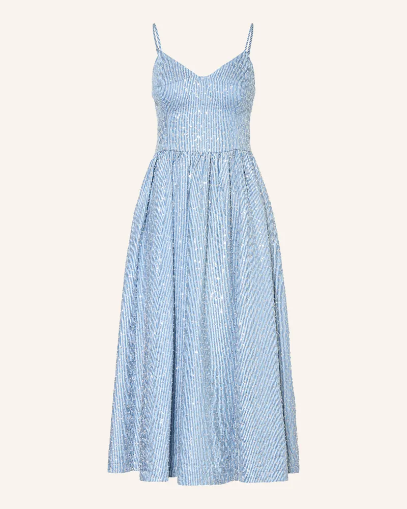 Sandro Kleid Mit Pailletten Und Schmuckperlen blau Hellblau