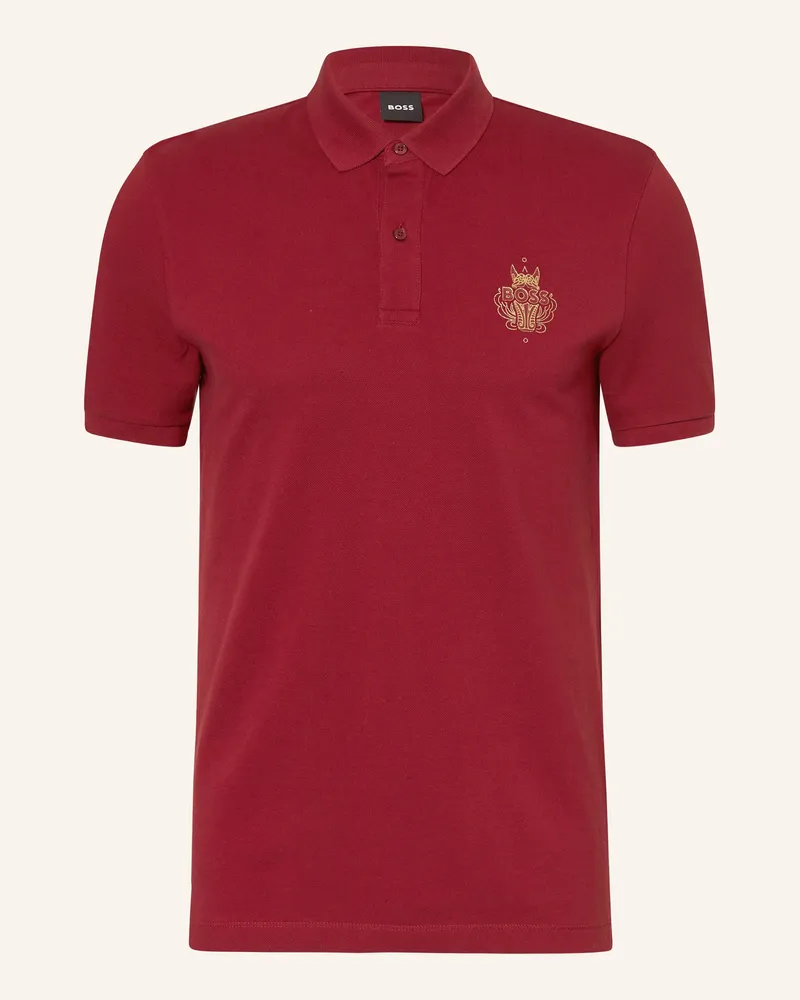 HUGO BOSS Piqué-Poloshirt QIANG_CNY Dunkelrot