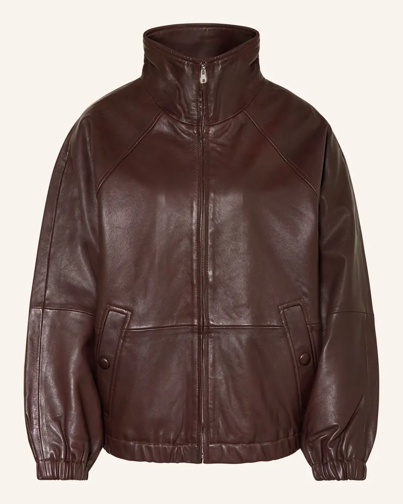 Sandro Lederjacke Dunkelbraun