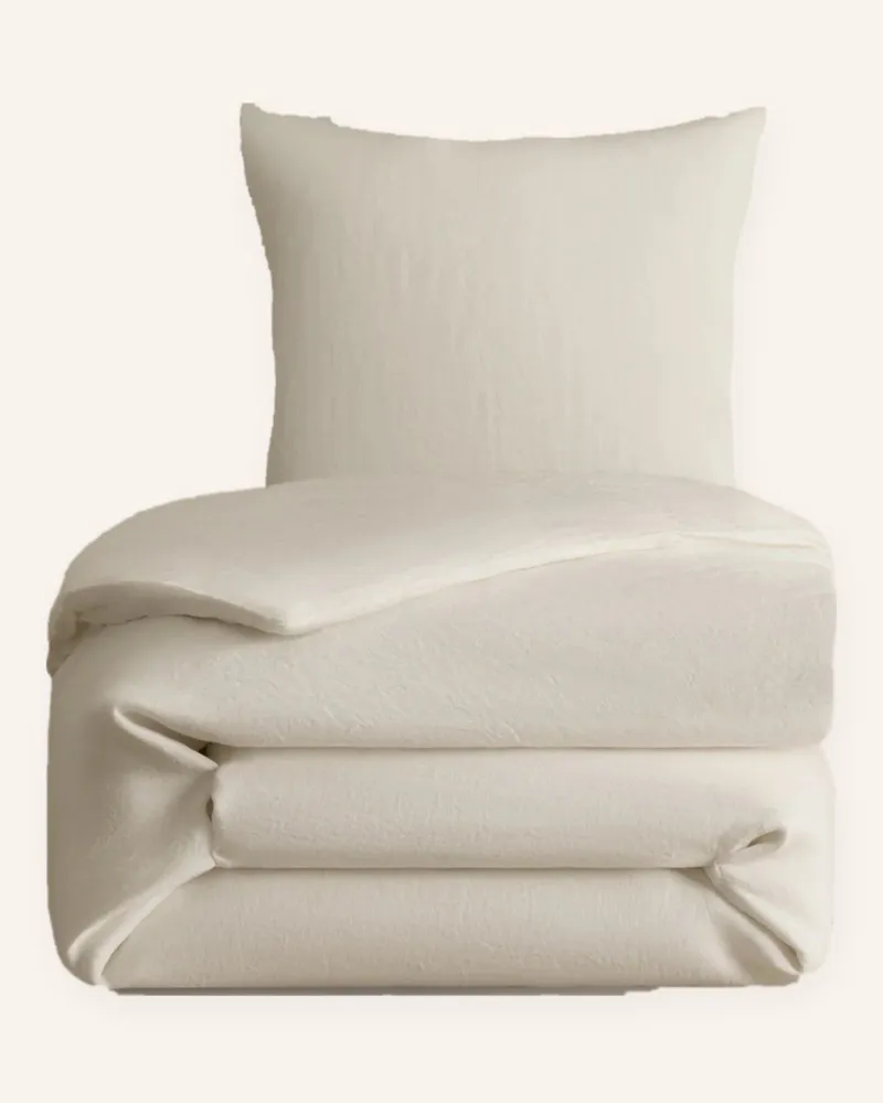 ROYFORT Bettwäsche-Set Leinen weiss Creme