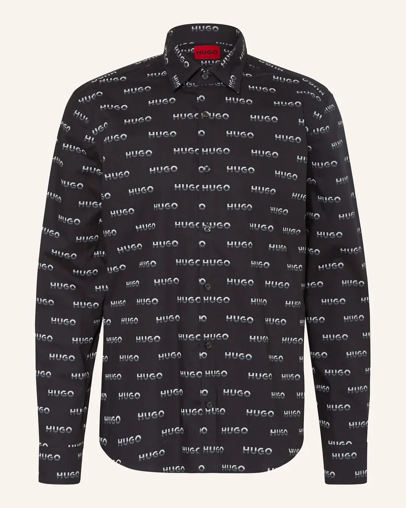 HUGO BOSS Hemd ERNO Casual Slim Fit Schwarz