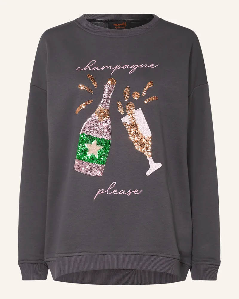 Miss Goodlife Sweatshirt Mit Pailletten grau Dunkelgrau