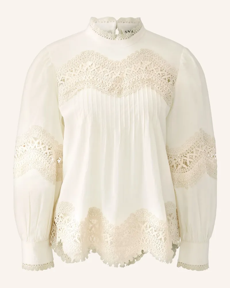 Oui  Blusenshirt Mit Spitze weiss Ecru