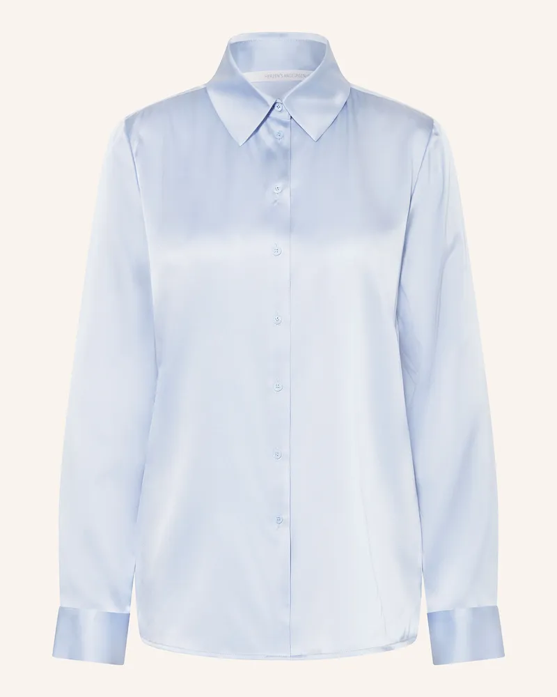Herzen's Angelegenheit Hemdbluse aus Seide Hellblau