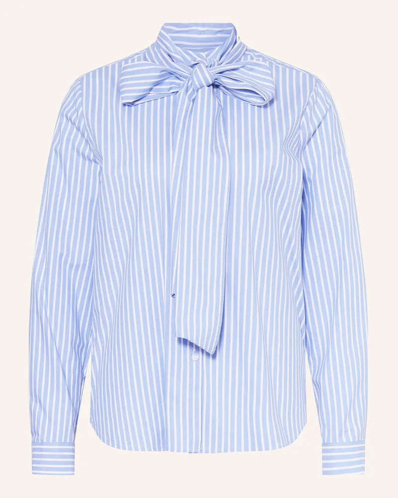 Milano Italy Bluse mit abnehmbarer Schluppe Hellblau