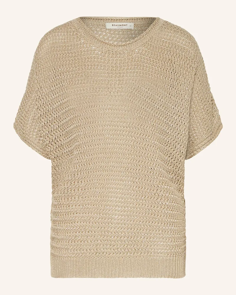 Beaumont Amsterdam Strickshirt HEARTY mit Glitzergarn Camel