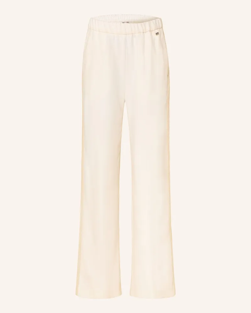 Herno Marlenehose Aus Flanell Mit Galonstreifen weiss Creme