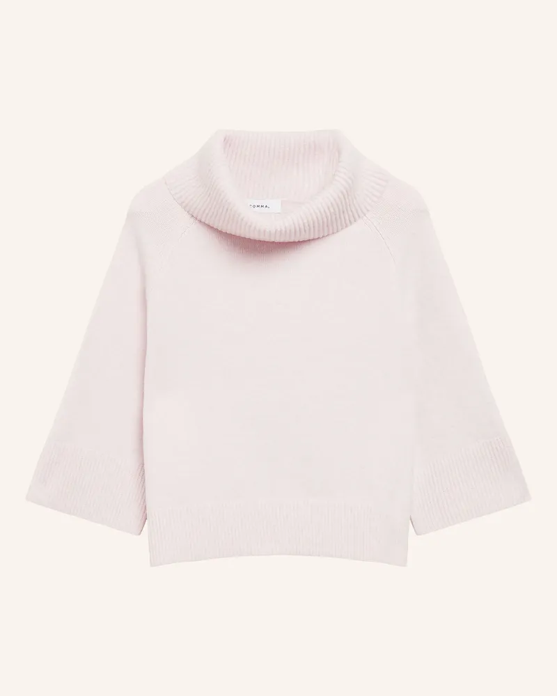 COMMA Rollkragenpullover Mit 3/4-Arm rosa Hellrosa