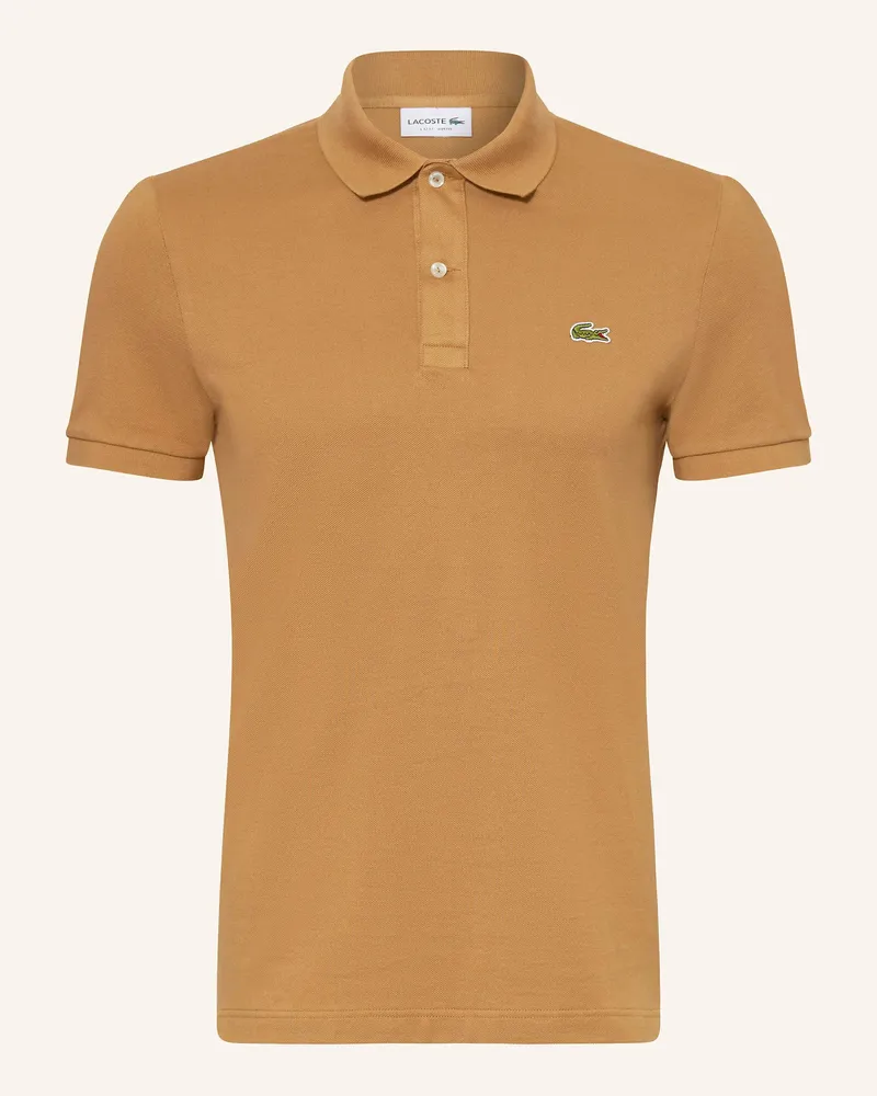Lacoste Piqué-Poloshirt Slim Fit Hellbraun