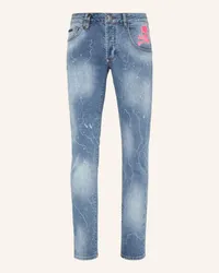 Philipp Plein Jeans SKULL & BONES Super Straight Fit Blau