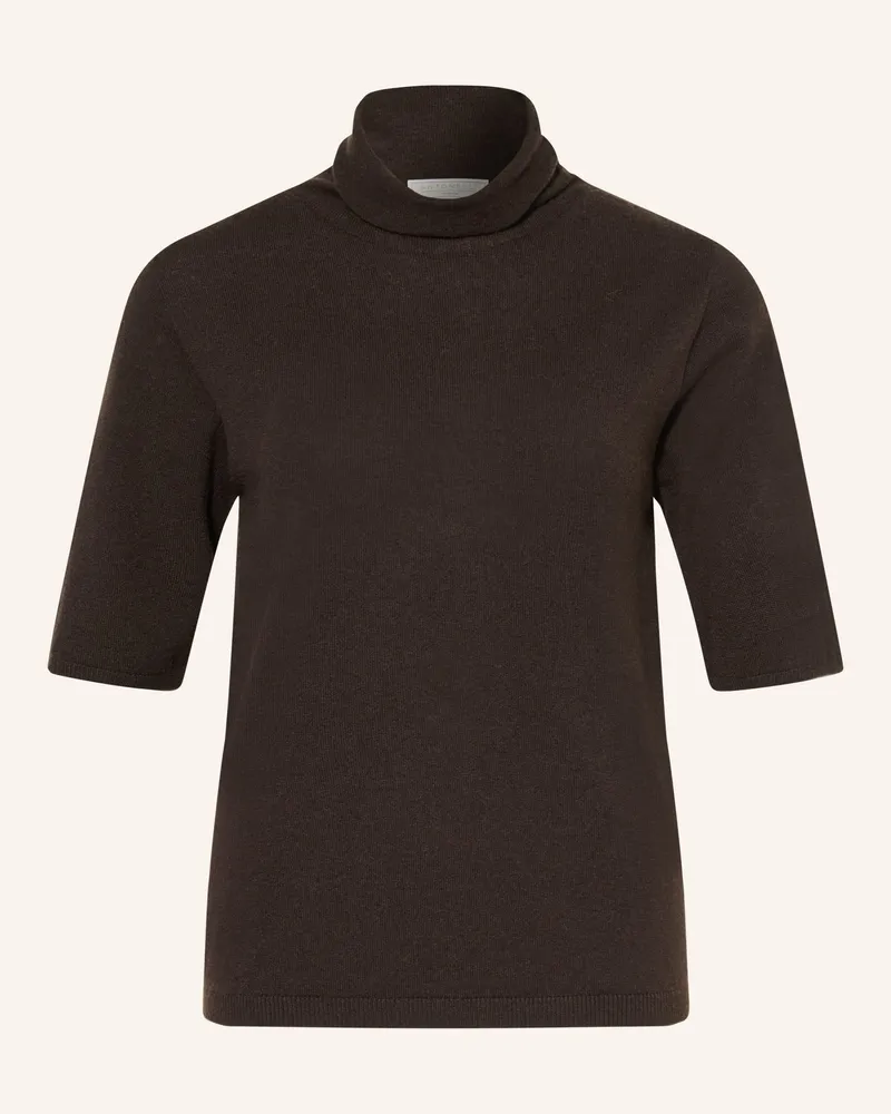 Antonelli Firenze Strickshirt Mit Cashmere grau Dunkelbraun