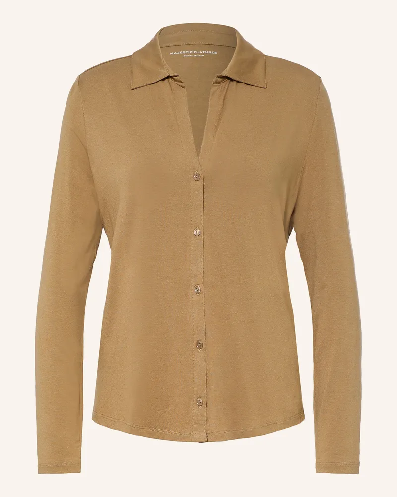 Majestic Hemdbluse Aus Jersey braun Camel